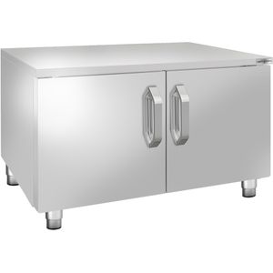 Roestvrijstalen onderbouw - 800mm - 2 deuren