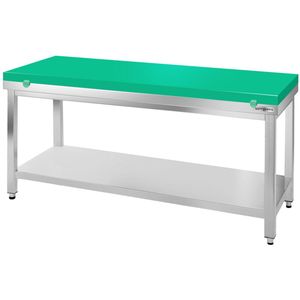 Roestvrijstalen werktafel PREMIUM - 1800x600mm - met onderplank zonder achterwand incl. snijplank