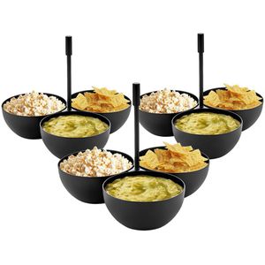 (3 stuks) Snackkommen set van 3 - Roestvrij staal - Zwart