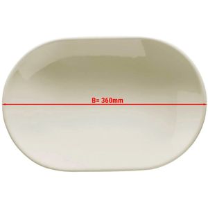 (24 stuks) TEOS - Schotel/bord - ovaal - Lengte: 360mm - Crème