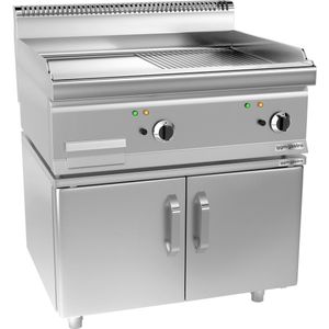 Elektrische bakplaat - 9 kW - Glad & Gegroefd - inclusief onderstel met 2 deuren