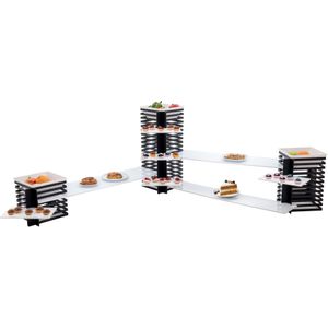 Etagère / Buffetstandaard van plexiglas - Zwart/Wit