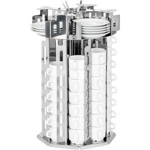 Kop & schotel dispenser - Roterend - Chroom