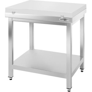 Roestvrijstalen werktafel PREMIUM - 800x800mm - met bodemplaat zonder achterwand incl. snijplank