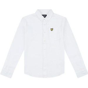 LYLE & SCOTT : Oxford effen wit hemd met logo