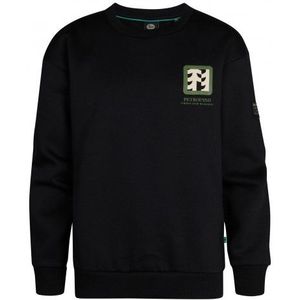PETROL : Sweater ronde hals met print Deep Black