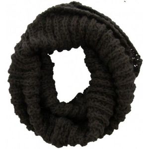 Knitted Loop-Col Scarf Dark Grey