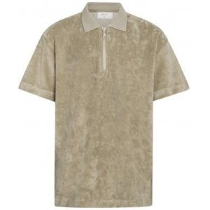 GRUNT : Polo in badstof en rits