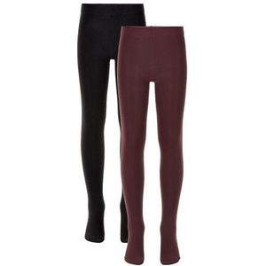 THE NEW : TIGHTS 2-PACK KLEUR : BORDEAU EN ZWART