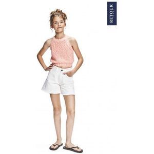 RETOUR : Wit jeansshortje gerafeld onderaan