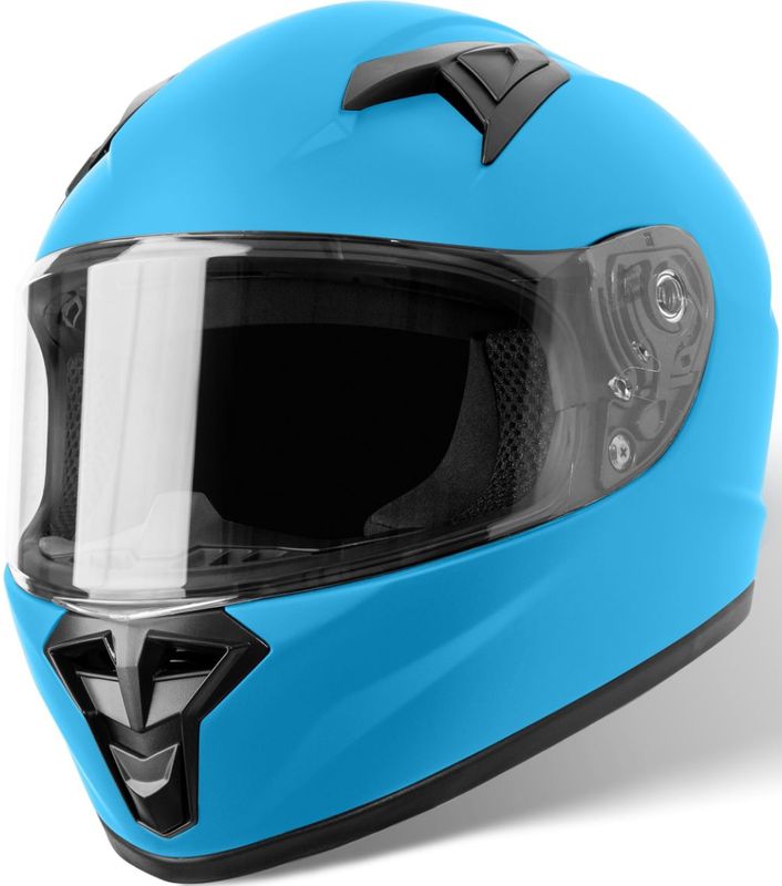 VINZ Parana Kinderhelm Motor / Scooter - Mat Blauw - Young Medium