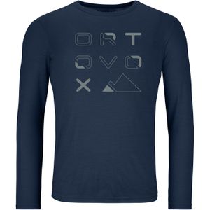 ORTOVOX Men 185 Merino Brand Outline Ls Deep Ocean maat L