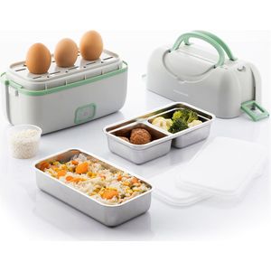 3-in-1 elektrische steamer lunchtrommel met recepten Beneam InnovaGoods