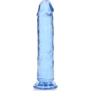 Dildo recht model met zuignap 18 cm - Blauw