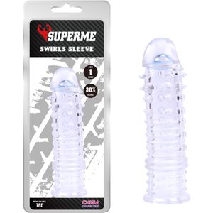 Superme - Penis Sleeve met nopjes -  Transparant