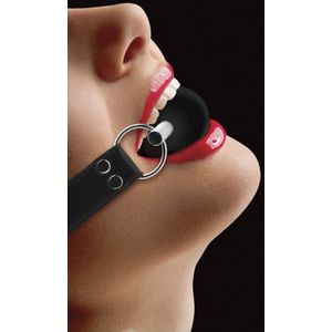 Ouch Verstelbare Rubber Ball Gag - Zwart