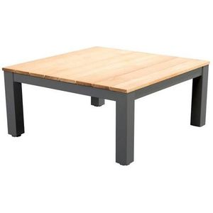 Midori coffee table 75x75cm. alu dark grey/teak - Yoi