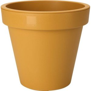 Pro Garden Plantenpot/bloempot Botanic - Tuin buiten - kunststof - okergeel - Dia 20 cm - rond