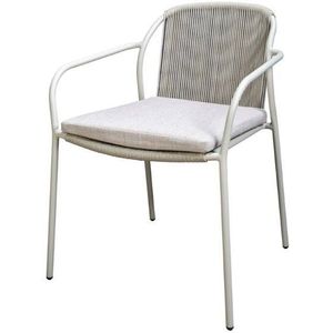 Vedella stackable dining chair without armrests aluminium salix/rope salix - Yoi