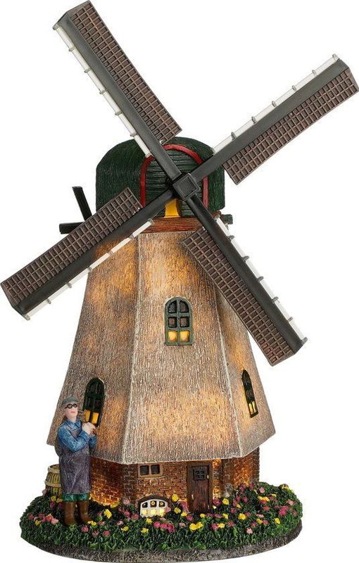 LuVille - Zaanse Molen - Miniatuur - LED-licht - 3 AA-batterijen