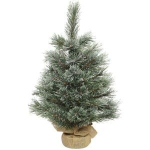 Cashmere kunstkerstboom frost d40h60 cm groen/wit kerst - Everlands