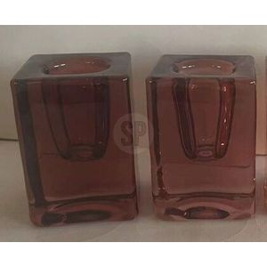 Kandelaar glas 4x6 cm 2ass kl Nampook - Nampook