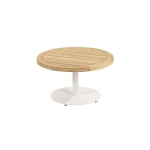 Volta teak salontafel centrale poot wit 60 cm dia. H35 cm 4SO - 4SO