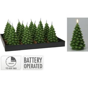 Ledkaars kerstboom 17 cm groen kerstversiering Nampook - Nampook