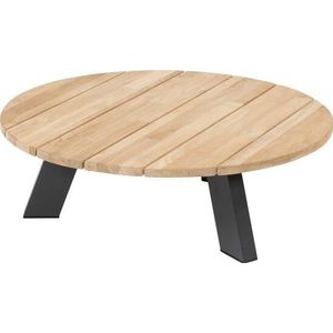 Cosmic salontafel met teak tafelblad 78 cm dia. H25 cm 4SO - 4so