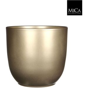 Mica Decorations Tusca Bloempot Rond - H20 X 22 cm - Keramiek - Goud