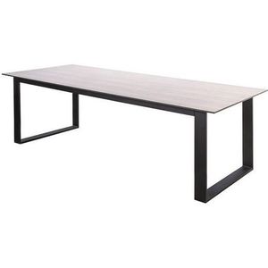 Teeburu table 240x100cm. alu black/travertin - Yoi
