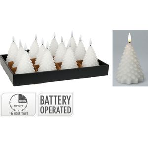Ledkaars kerstboom 11 cm wit kerstversiering Nampook - Nampook