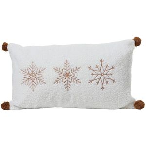 Kussen polyester L50b30h8 cm wit Decoris - Decoris