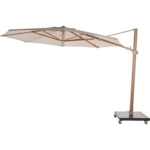 Parasol Siesta Premium 350 cm dia. zand met houtlook frame 4SO - 4SO