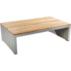 Bango coffee table 140x85 cm aluminium salix/teak - Yoi