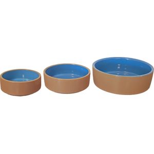 Hondeneetbak steen 15 cm beige/blauw - Gebr. de Boon