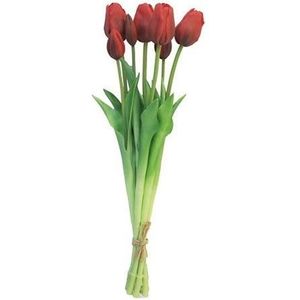 Bosje Tulpen Tulp Duchesse Classic rood kunstbloem - Buitengewoon de boet