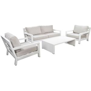Ookii loungeset White (2 stoelen, bank, salontafel) - Yoi