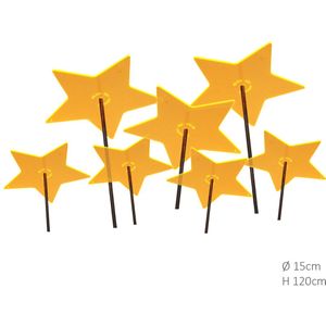 Cazador-del-sol ® - Het origineel | Medio - tres | 3 stuks | zonnevangerschijven geel | diameter 15 cm | hoogte 120 cm