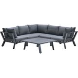 Sasha lounge set 4-delig carbon black/reflex black - Garden Impressions