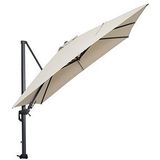 Zweefparasol Hawaii 300x300 Carbon Black en Ecru zonwering - Garden impressions