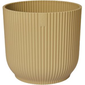 Elho Vibes Fold Rond 18 - Bloempot voor Binnen - 100% Gerecycled Plastic - Ø 18.4 x H 16.8 cm - Botergeel