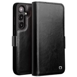 Samsung Galaxy S24+ Qialino Classic Wallet Leren Hoesje - Zwart