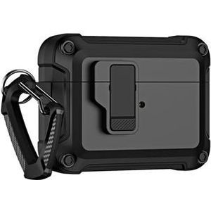 AirPods Pro (Gen 2) (USB-C) / Pro 2 Schokbestendige TPU+PC behuizing Bluetooth oordopjes Oplaadhoes met gesp - Zwart