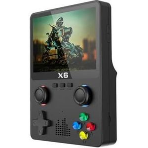 X6 HD 3,5-inch scherm Handheld Game Console Ingebouwde Video Games Machine met Dual Joystick Ontwerp - Zwart
