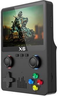 X6 HD 3,5-inch scherm Handheld Game Console Ingebouwde Video Games Machine met Dual Joystick Ontwerp - Zwart