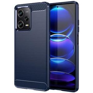 Xiaomi Redmi Note 12 Pro Geborsteld TPU Hoesje - Koolstofvezel - Blauw