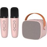 P2 Kinderkaraoke Bluetooth Speaker met 2 Microfoons - Roze