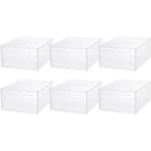 6 stuks kunststof schoenendozen / sneakerdozen - Doorzichtig