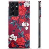 Samsung Galaxy S21 Ultra 5G TPU Hoesje - Vintage Bloemen